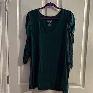 Torrid Women's Teal V-Neck Long Sleeve Top